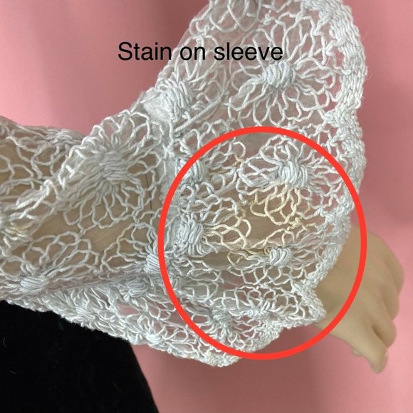 Vintage 70s Formal Gown Empire Waist Black Scallop Velvet Lace Bodice Size Small - Picture 5 of 12